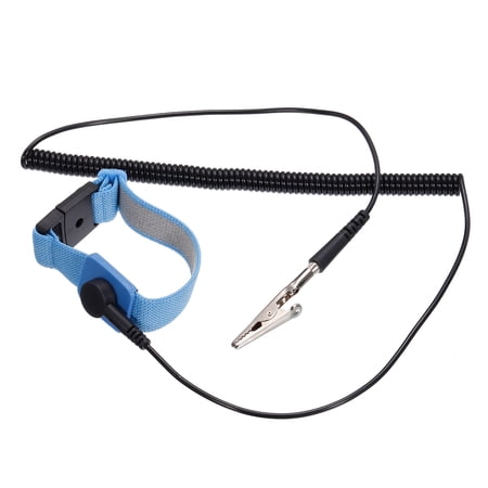 Uxcell ESD Anti Static Strap 7.87ft Adjustable ESD AntiStatic Ankle Strap Computer Electronics Repair Blue Black