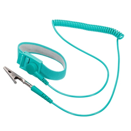 Uxcell ESD Anti Static Wrist Strap 5ft PU Adjustable Antistatic Bracelet Set Wired Computer Electronics Repair Green