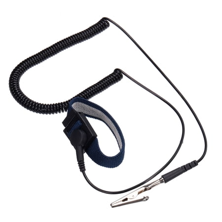 Uxcell ESD Anti Static Wrist Strap 6ft PU Adjustable Antistatic Bracelet Set Wired Computer Electronics Repair Black