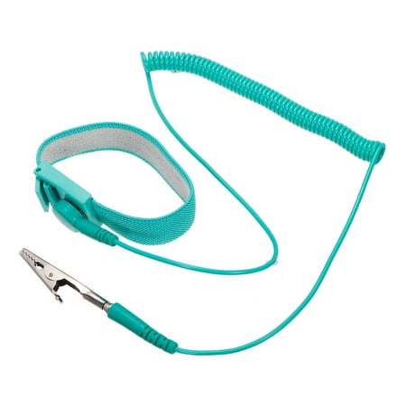 Uxcell ESD Anti Static Wrist Strap 6ft PU Adjustable Antistatic Bracelet Set Wired Computer Electronics Repair Green