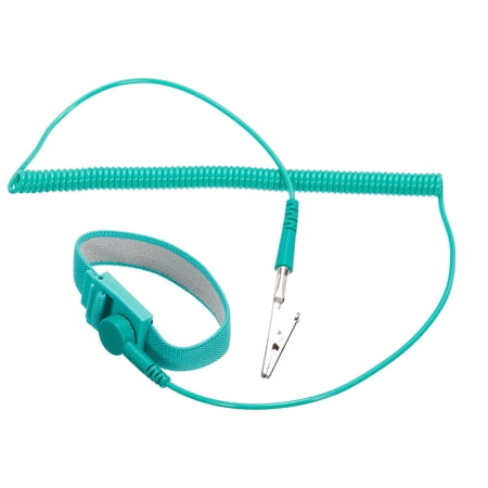 Uxcell ESD Anti Static Wrist Strap 7.9ft PU Adjustable Antistatic Bracelet Set Wired Computer Electronics Repair Green