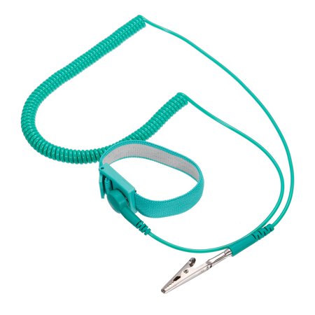 Uxcell ESD Anti Static Wrist Strap 9.8ft PU Adjustable Antistatic Bracelet Set Wired Computer Electronics Repair Green