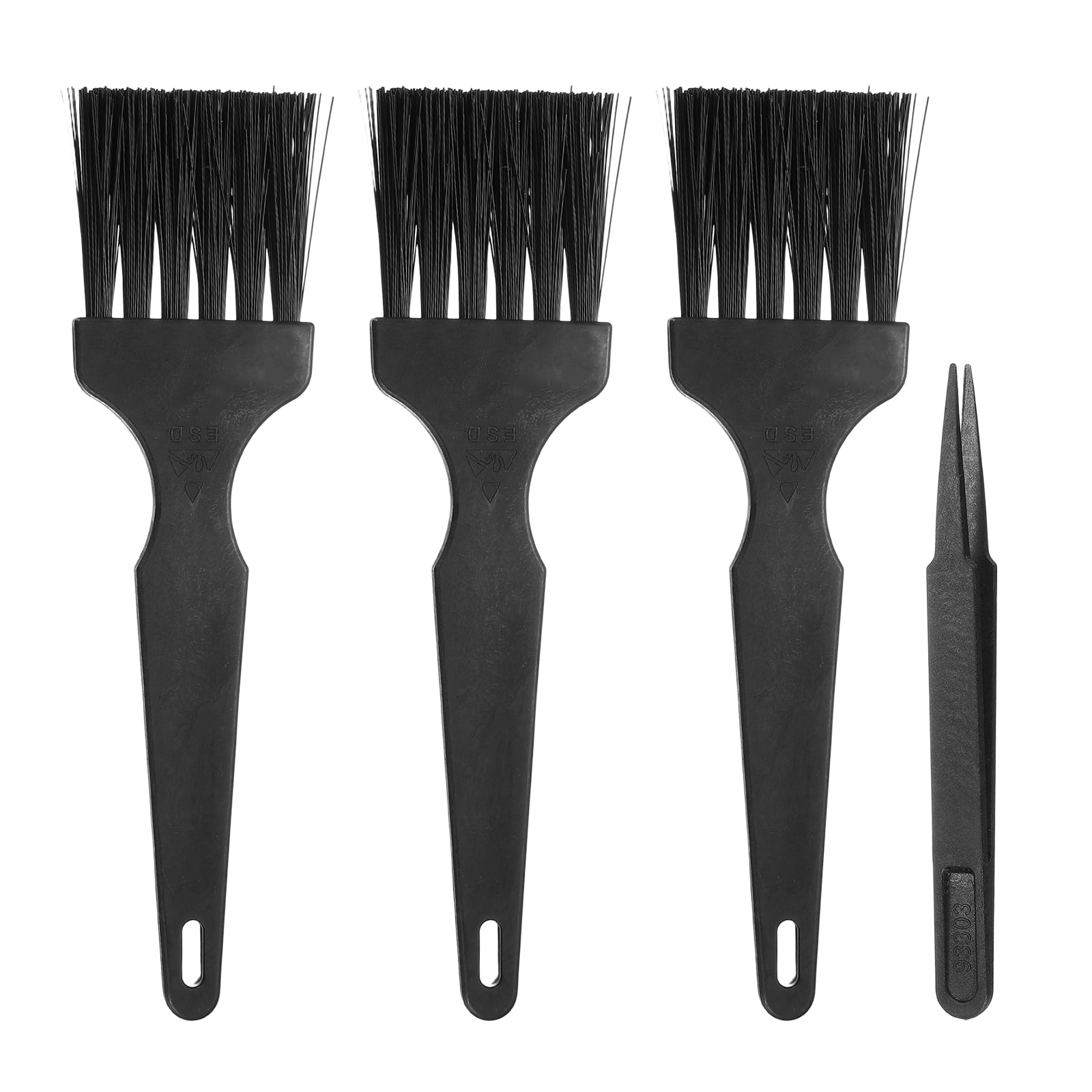 Uxcell ESD Brush, 3Pcs Electronic Cleaning Brush Set with Tweezers Anti ...