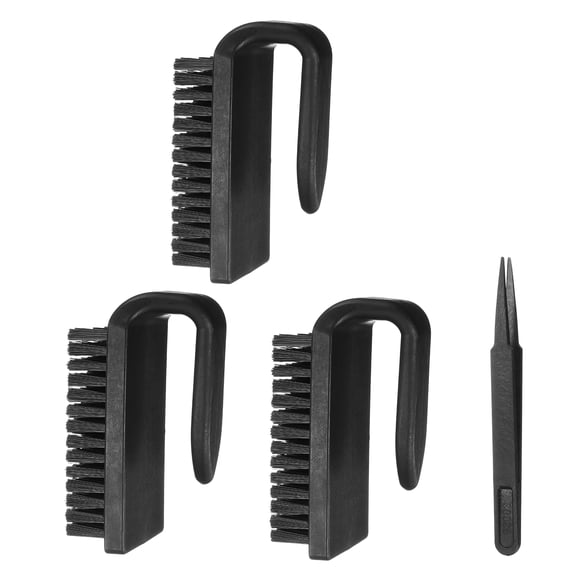 Uxcell ESD Brush, 3Pcs Electronic Cleaning Brush Set with Tweezers Anti Static Cleaning Tools Plastic U-Shaped Nylon for PCB Computer Keyboard Camera 3D Printers, 21x55mm Bristles