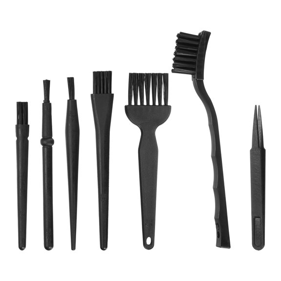 Uxcell ESD Brush, 6Pcs Electronic Cleaning Brush Set with Tweezers Anti Static Cleaning Tools Plastic Brush Kit Nylon for PCB Computer Keyboard Camera 3D Printers