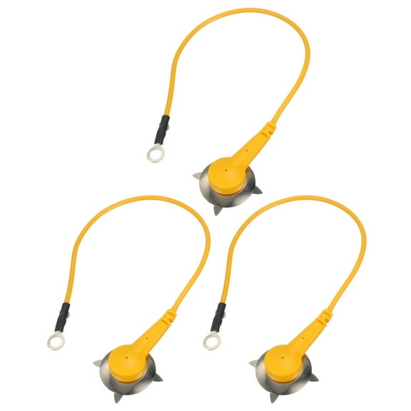 Uxcell ESD Grounding Cable Cord 20cm/7.87 Inch Long,for Eliminate Conductor Electrostatic, Pack of 3(Yellow)