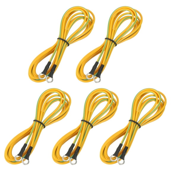 Uxcell ESD Grounding Cable Cord 250cm/98.43 Inch Long,for Eliminate Conductor Electrostatic,Pack of 5(Yellow,Green)