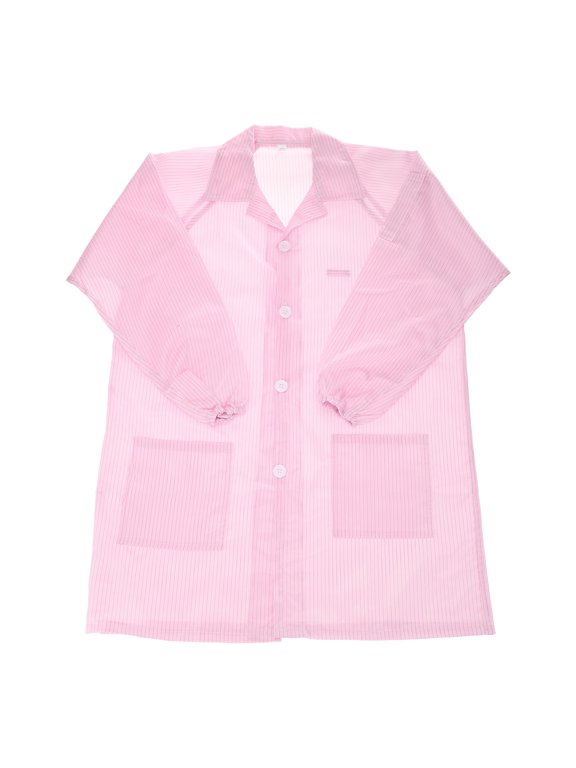ESD Lab Coat Anti Static Clothing Science Jacket with Cuff Lapel Collar Wear Uniform Work for Men Women (Pink, S)