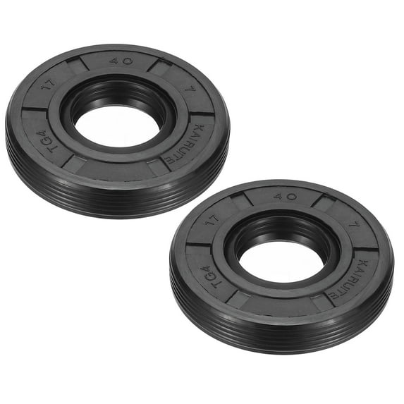 Uxcell EU Radial Shaft Seal, 17mm ID x 40mm OD x 7mm Width Nitrile Rubber TG4 Oil Seal, Black 2 Pcs