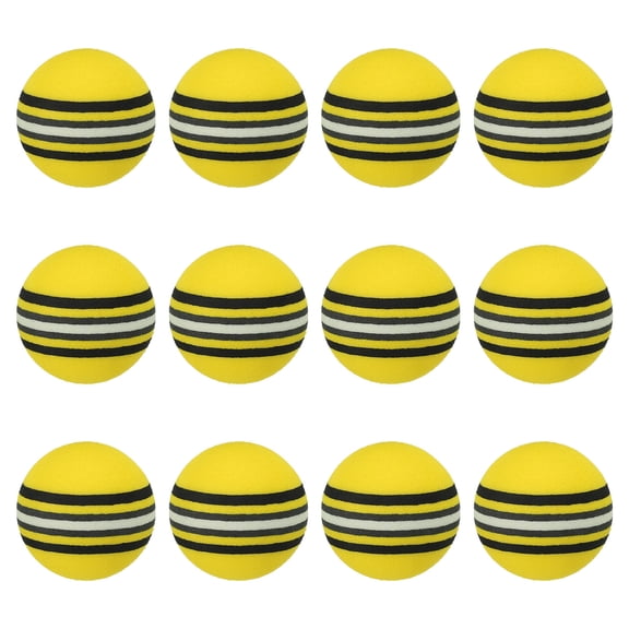 Uxcell EVA 42mm/1.65" Foam Practice Golf Balls for Backyard Indoor Outdoor, Yellow, 12 Pack