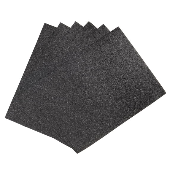 Uxcell EVA Foam Sheets Glitter Black 10.8 Inch x 8.5 Inch 2mm Thick Crafts Foam Sheets 10Pcs