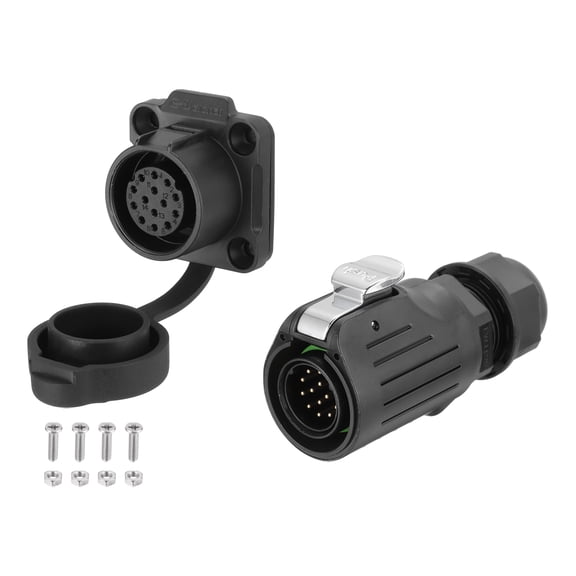 Uxcell EW-LP20 14Pin Industrial Waterproof Circular Connector Flange Type, 250V 5A