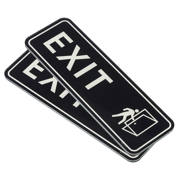 Uxcell EXIT Sign 9"x3" Self Adhesive Door Sticker Mounting Strip Black 2 Pack