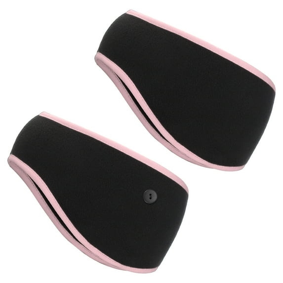Uxcell Ear Warmer Headband, Ear Warmer Winter Stretchy Running Sweatband Outdoor Essential for Running Walking Black with Pink