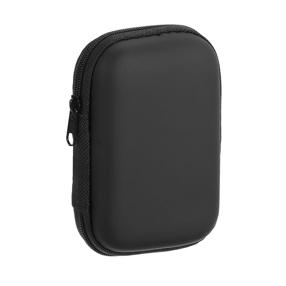 Uxcell Earbuds Cases, Wired Earphone Case Holder, EVA EarBuds Case Zipper Pouch Organizer Small with Mesh Pocket, Black