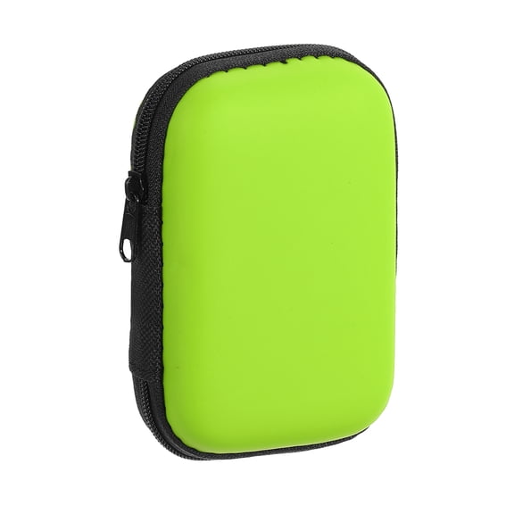 Uxcell Earbuds Cases, Wired Earphone Case Holder, EVA EarBuds Case Zipper Pouch Organizer Small with Mesh Pocket, Green