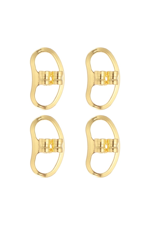Earring Backs Replacements, Large Metal Earring Support Lifter Backing with Butterfly Locking for Heavy Studs Droopy Ears Earlobe (Golden, Pack of 4)