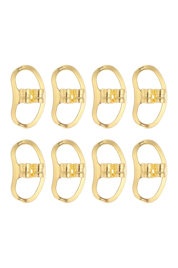 Earring Backs Replacements, Large Metal Earring Support Lifter Backing with Butterfly Locking for Heavy Studs Droopy Ears Earlobe (Golden, Pack of 8)