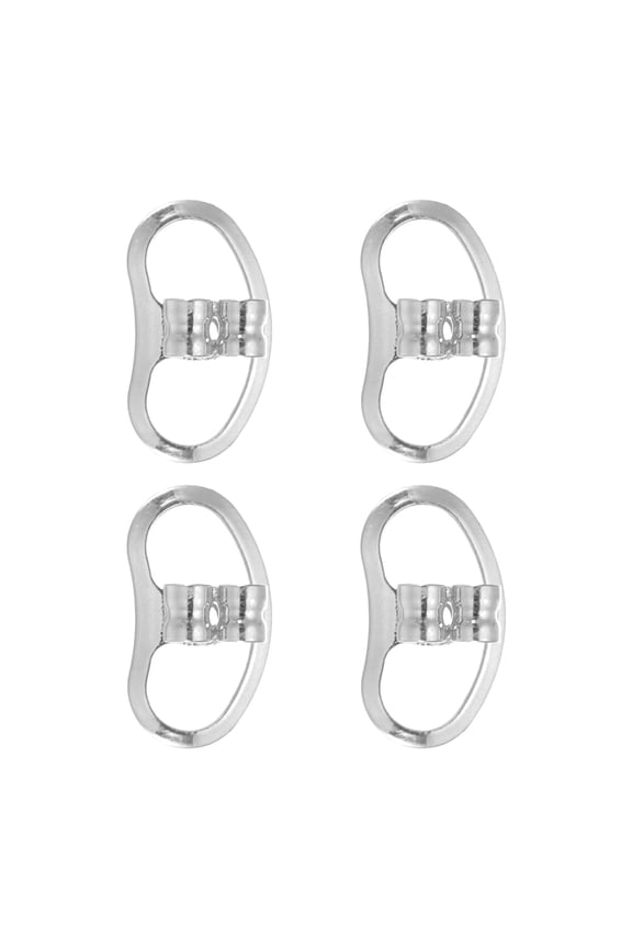 Earring Backs Replacements, Large Metal Earring Support Lifter Backing with Butterfly Locking for Heavy Studs Droopy Ears Earlobe (Silver Tone, Pack of 4)