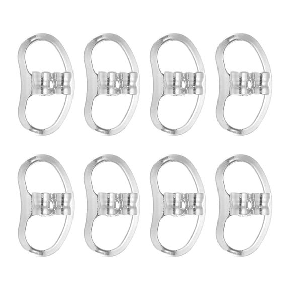 Uxcell Earring Backs Replacements, Large Metal Earring Support Lifter Backing with Butterfly Locking for Heavy Studs Droopy Ears Earlobe (Silver Tone, Pack of 8)