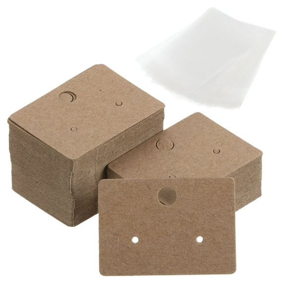 Uxcell Earring Display Cards Paper Earring Holder Blank Tags Rectangle Cardboard, Yellow 200 Pack