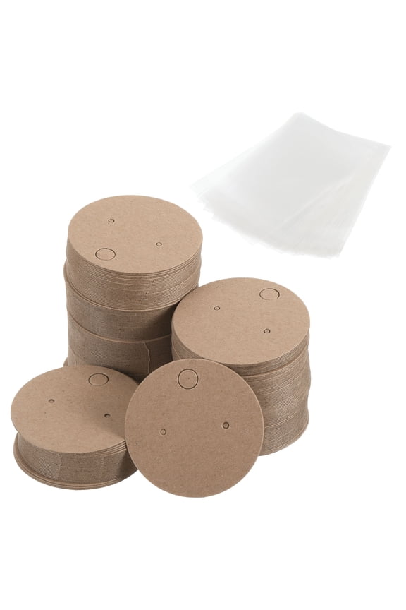 Earring Display Cards Paper Earring Holder Blank Tags Round Cardboard, Yellow 600 Pack