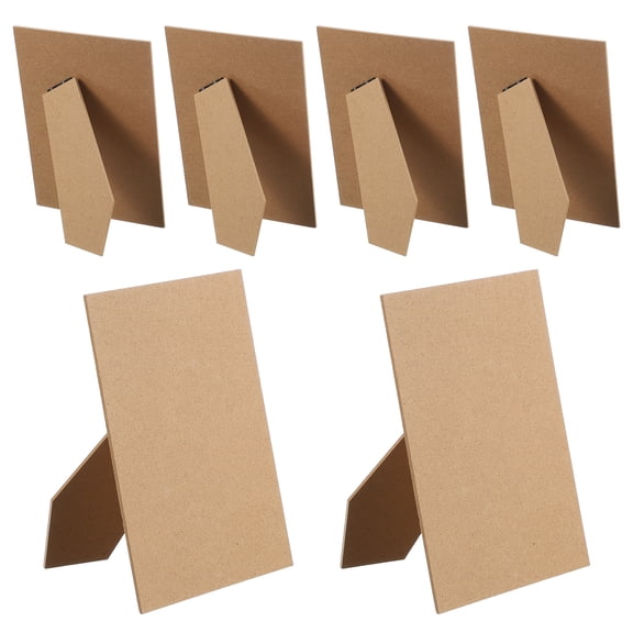 Uxcell Easel Back, Picture Frame Back Stand Replacement Frame Board for 7" DIY Photo Board Art 6 Pcs & Natural Wood