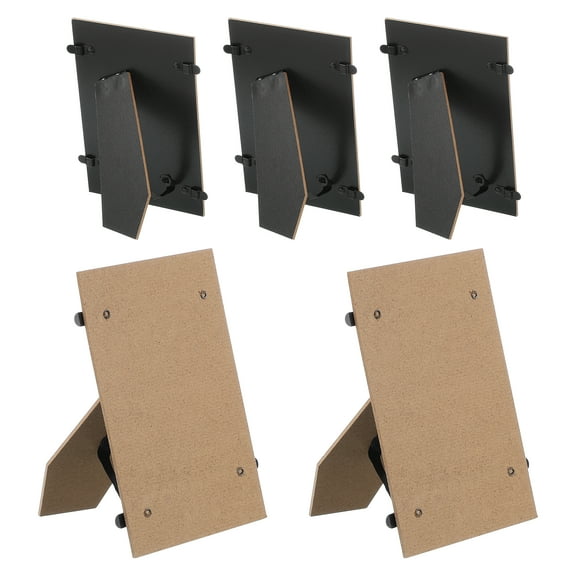 Uxcell Easel Back, Picture Frame Back Stand with Metal Hinges & Strap for 6" Photo Board 5 Pcs & Black