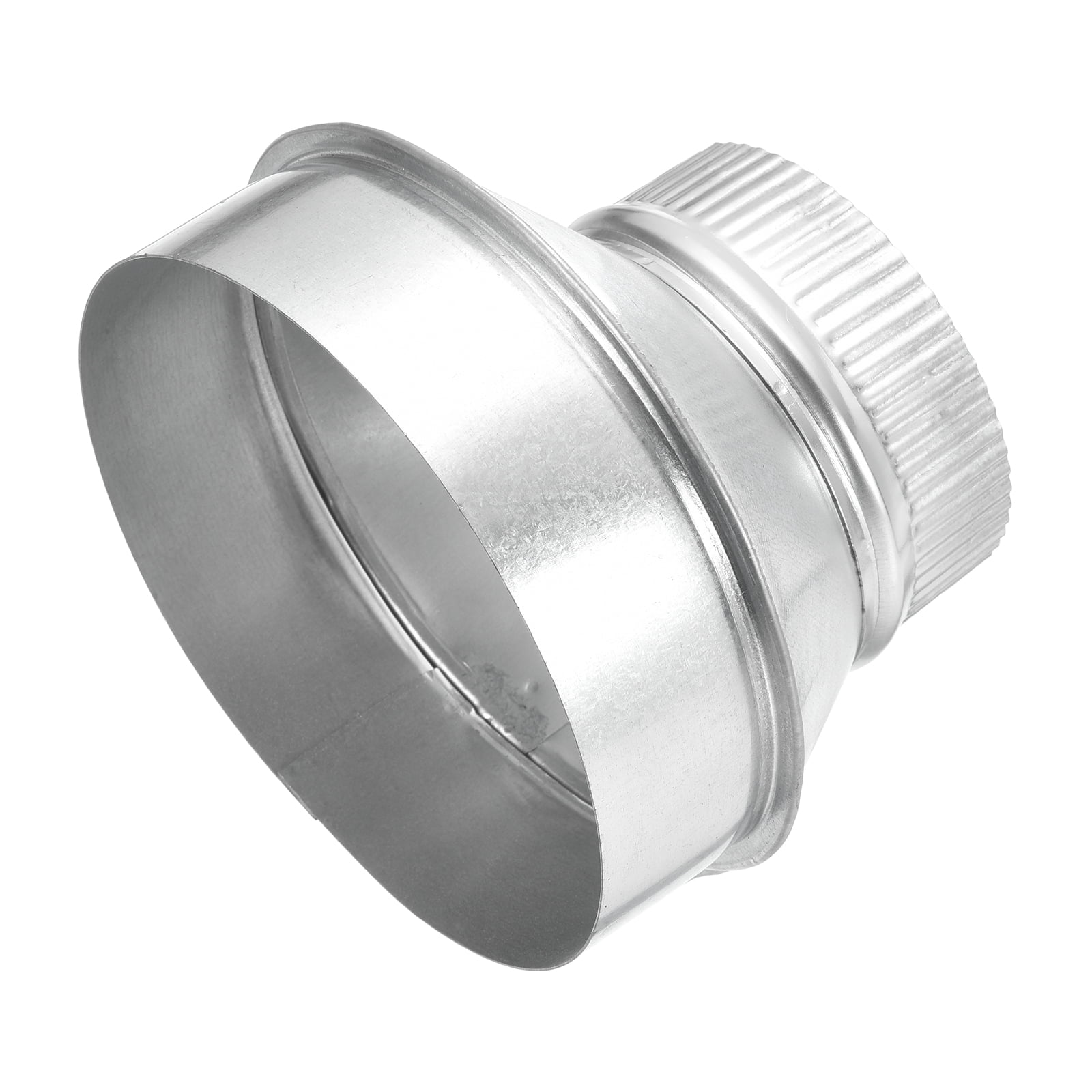 Uxcell Eccentric Duct Reducer (6" to 4" ) - Galvanized Steel Crimped End Ducting Connector Increaser Round Air Duct Adapter Pipe Vent Inline Fitting for HVAC Ventilation System, Silver