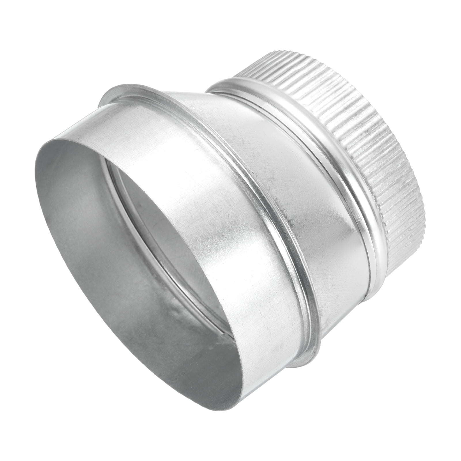 Uxcell Eccentric Duct Reducer (6" to 5" ) - Galvanized Steel Crimped End Ducting Connector Increaser Round Air Duct Adapter Pipe Vent Inline Fitting for HVAC Ventilation System, Silver