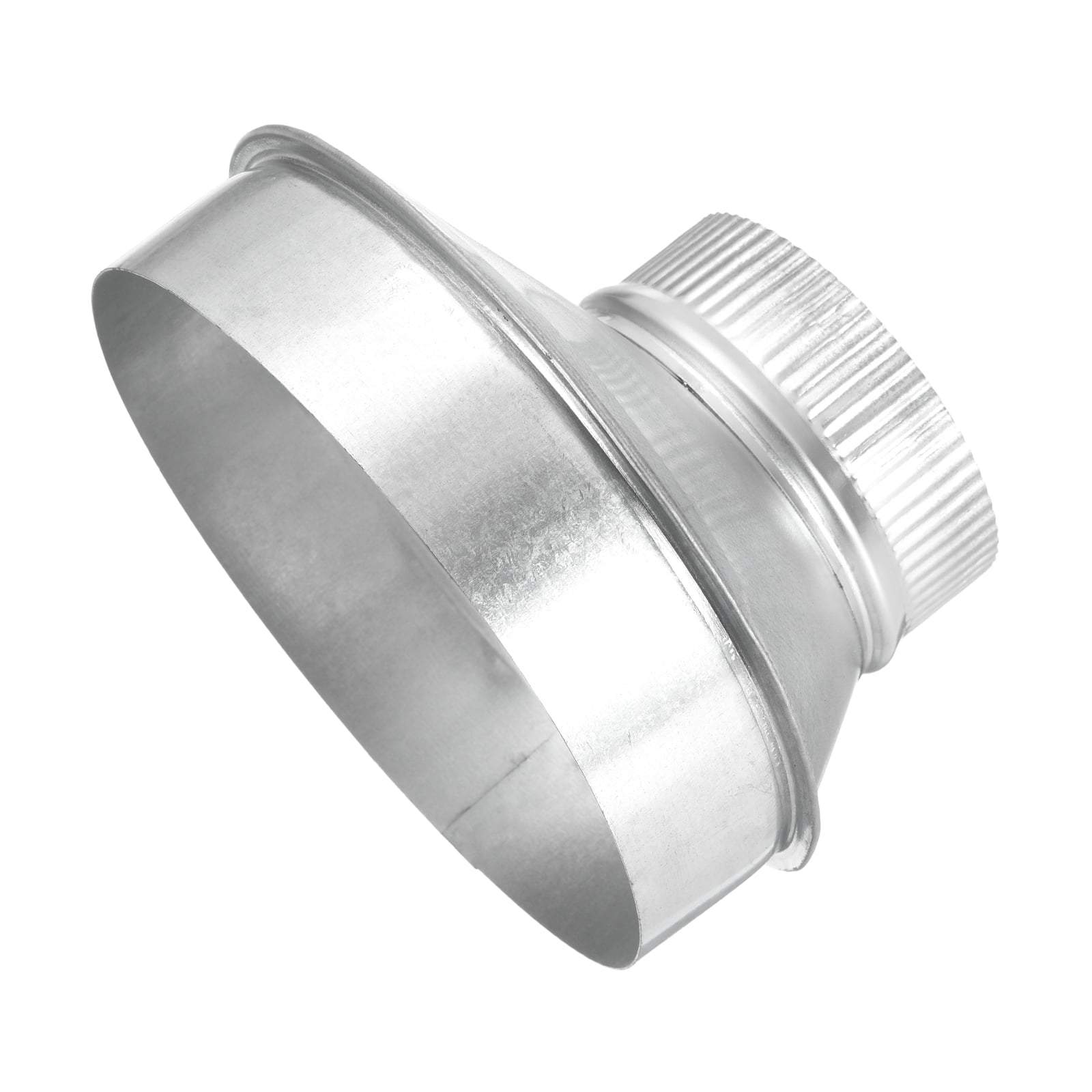 Uxcell Eccentric Duct Reducer (7" to 4" ) - Galvanized Steel Crimped End Ducting Connector Increaser Round Air Duct Adapter Pipe Vent Inline Fitting for HVAC Ventilation System, Silver