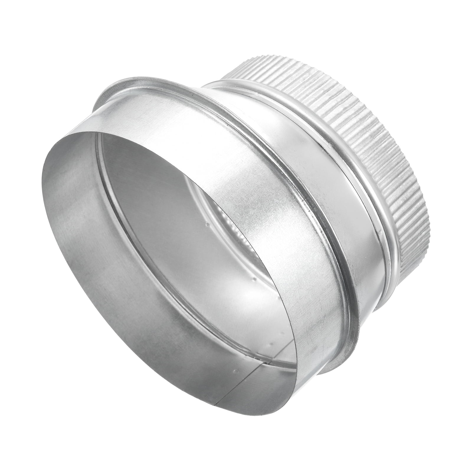 Uxcell Eccentric Duct Reducer (7" to 6" ) - Galvanized Steel Crimped End Ducting Connector Increaser Round Air Duct Adapter Pipe Vent Inline Fitting for HVAC Ventilation System, Silver