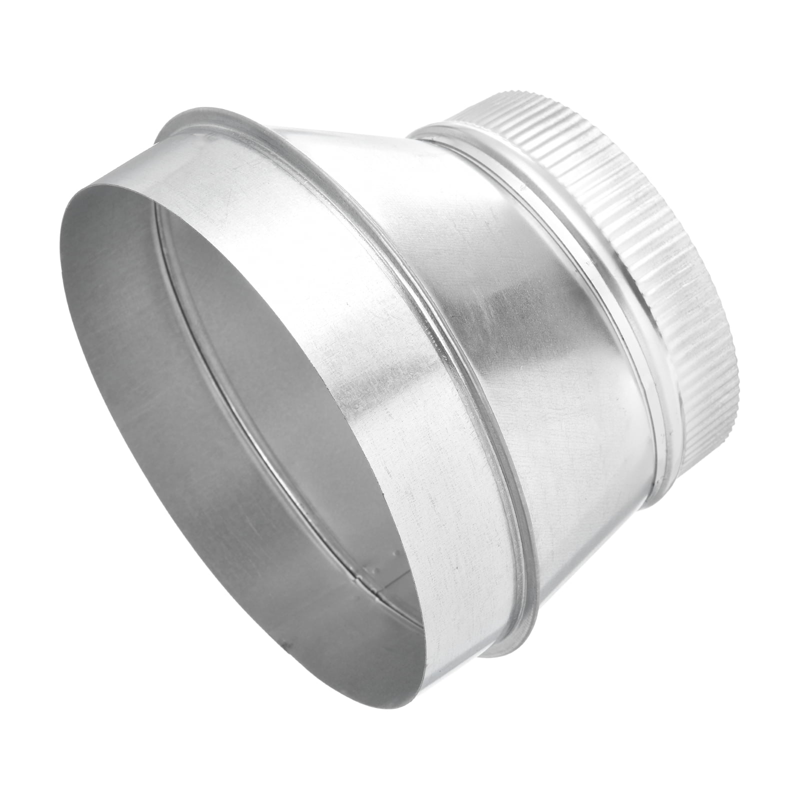 Uxcell Eccentric Duct Reducer (8" to 6" ) - Galvanized Steel Crimped End Ducting Connector Increaser Round Air Duct Adapter Pipe Vent Inline Fitting for HVAC Ventilation System, Silver