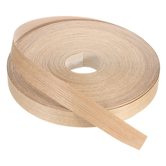 Uxcell Edge Banding, Wood Veneer Tape Pre-glued Flexible Plywood Edge Banding with Hot Melt Adhesive for Furniture Restoration Red Oak 1-1/2 Inch x 250 ft