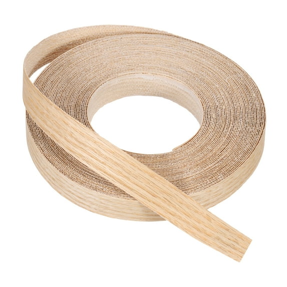 Uxcell Edge Banding, Wood Veneer Tape Pre-glued Flexible Plywood Edge Banding with Hot Melt Adhesive for Furniture Restoration Red Oak 3/4 Inch x 25 ft