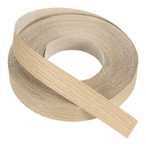 Uxcell Edge Banding, Wood Veneer Tape Pre-glued Flexible Plywood Edge Banding with Hot Melt Adhesive for Furniture Restoration White Oak 1 Inch x 49 ft