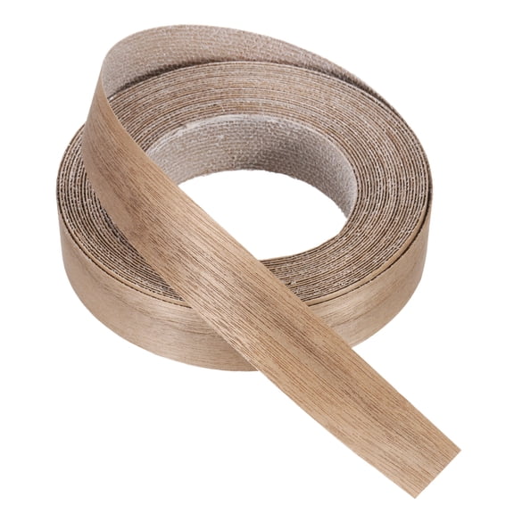 Uxcell Edge Banding, Wood Veneer Tape Pre-glued Flexible Plywood Edge Banding with Hot Melt Adhesive for Furniture Restoration Walnut 1 Inch x 25 ft