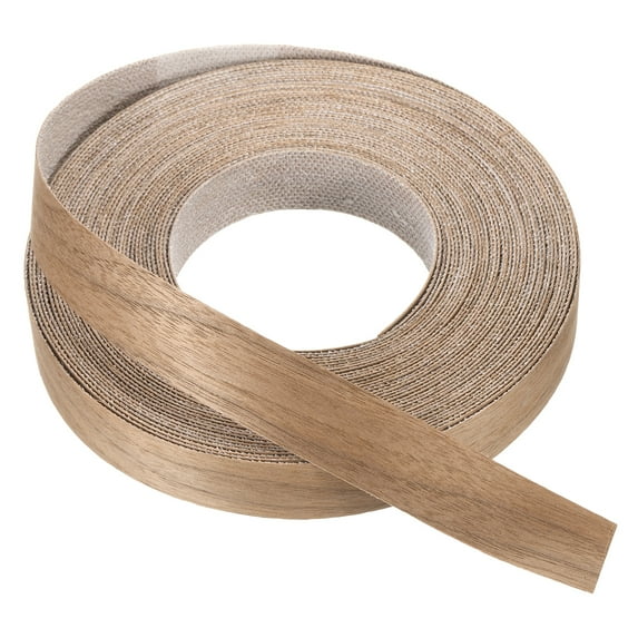 Uxcell Edge Banding, Wood Veneer Tape Pre-glued Flexible Plywood Edge Banding with Hot Melt Adhesive for Furniture Restoration Walnut 1 Inch x 49 ft