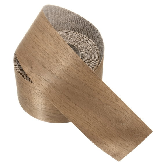 Uxcell Edge Banding, Wood Veneer Tape Pre-glued Flexible Plywood Edge Banding with Hot Melt Adhesive for Furniture Restoration Walnut 3 Inch x 25 ft