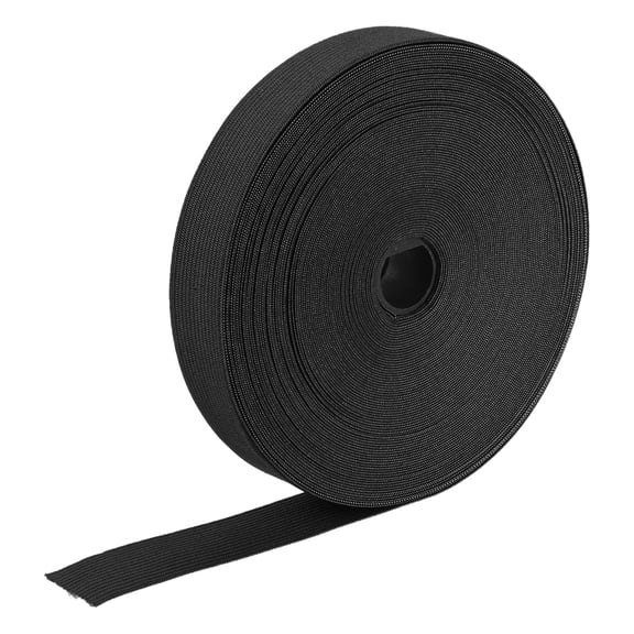 Uxcell Elastic Bands for Sewing 1" 20 Yard Black Knit Elastic Spool High Elasticity for Wigs Waistband Pants