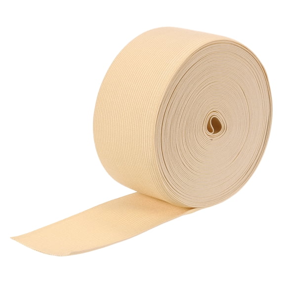 Uxcell Elastic Bands for Sewing 2 inch 10 Yard Light Khaki Knit Elastic Spool for Wigs, Waistband, Pants