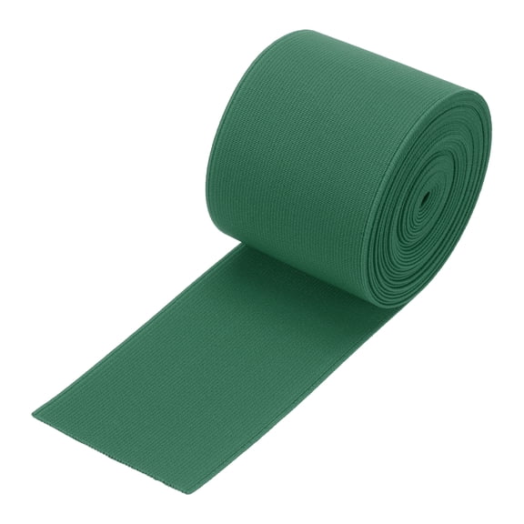 Uxcell Elastic Bands for Sewing 3"(7cm) 5 Yard Dark Green Knit Elastic Spool for Wigs, Waistband, Pants