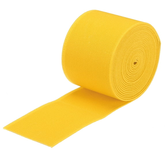 Uxcell Elastic Bands for Sewing Double Side Elastic Band Knit High Elasticity for Wigs Pants Yellow 3 Yard