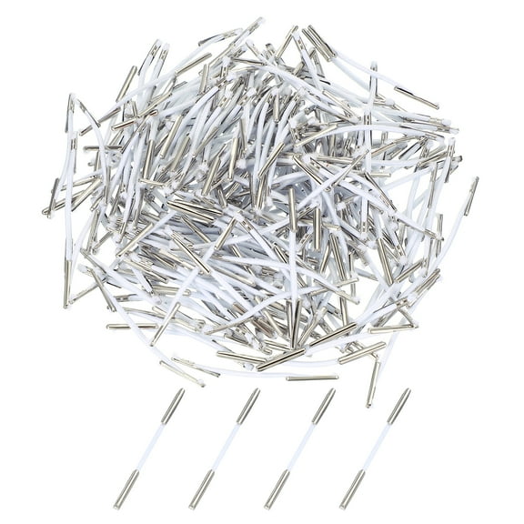 Uxcell Elastic Barbed Cord 2 Inch / 52mm, 200 Pcs 2mm Loop Stretch Round String with Metal Barb Fasteners for Hats Masks Menus Crafting Book, White
