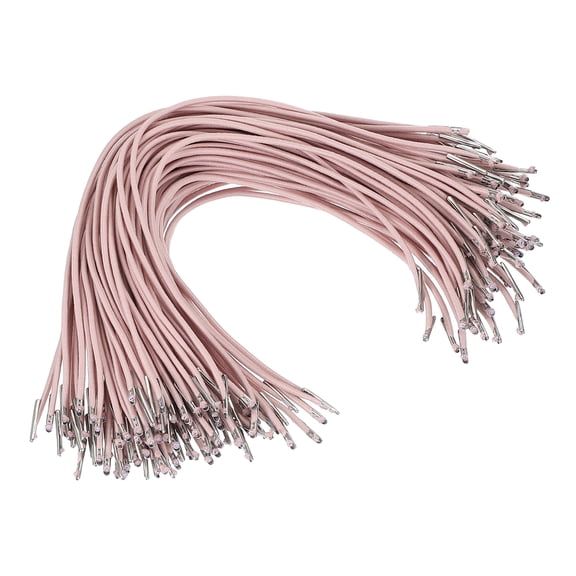 Uxcell Elastic Barbed Cord 9.8 Inch / 250 mm, 2mm Loop Stretch Round String with Metal Barb Fasteners Rose Gold 100 Pcs