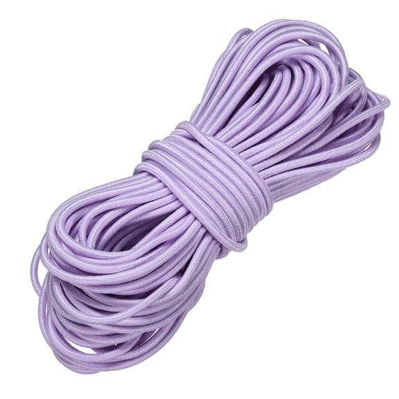 Uxcell Elastic Bungee Cord, 1/8" x 49' Heavy Duty Polyester Bungee Shock Cords Kayak Stretch String Rope for Kayak Strap Tarp Tie Boating Tent Camping DIY Craft, Light Pink-Purple