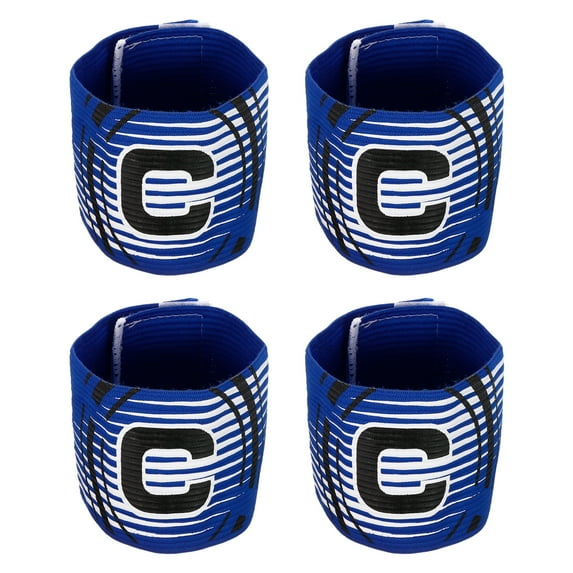 Uxcell Elastic Captain's Armband Letter C Soccer Team Training Arm Band Blue 4 Pack