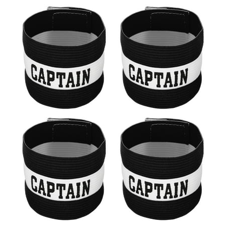 Uxcell Elastic Captain's Armband  Soccer Team Training Arm Band Black 4 Pack