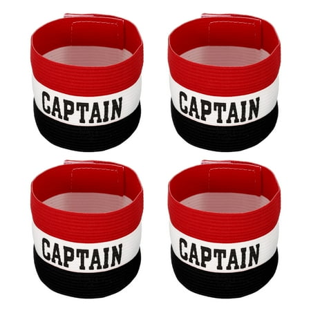 Uxcell Elastic Captain's Armband Soccer Team Training Arm Band Black White Red 4 Pack