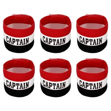 Uxcell Elastic Captain's Armband Soccer Team Training Arm Band Black White Red 6 Pack